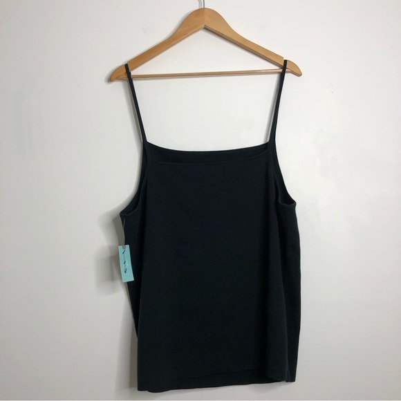 NWT Anthropologie Plus Knit Tank Square Neckline Black Women's 3x Dark Romantic - Picture 5 of 9